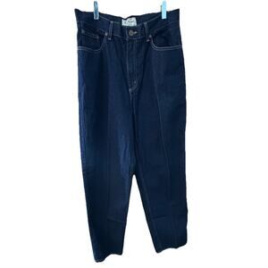 L L Bean Original Fit Relaxed Women’s Jeans Sz 14 Mom Jean Dark Wash Wide Leg